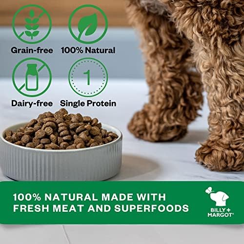 Billy + Margot Dry Dog Food, 1.8kg All Natural Lamb Grain Free Dog Food with Superfoods for Adult Dogs, Sensitive Dog Food and Hypoallergenic Dog Food Dry - Total Satisfaction Promise