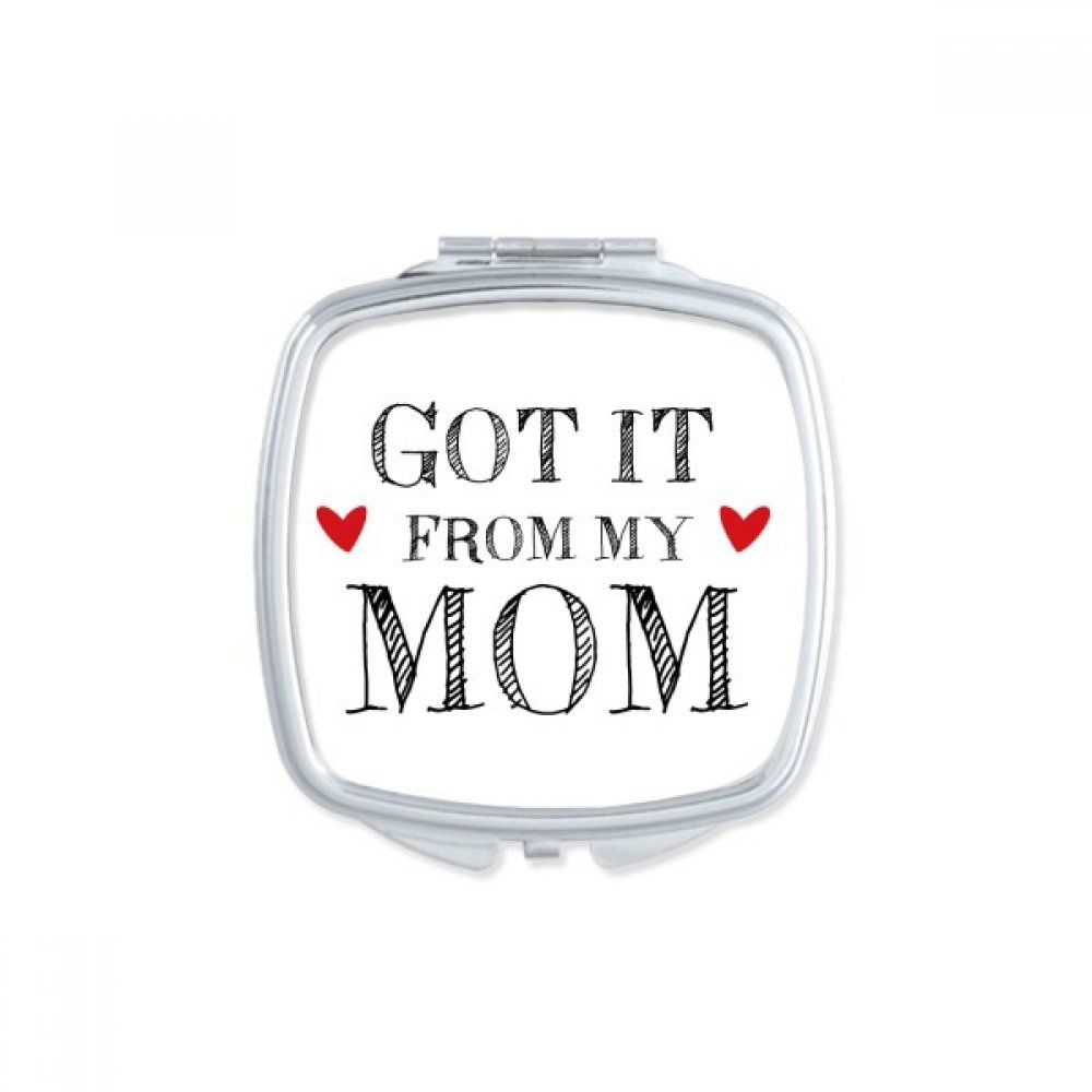 Miroir de poche portable cadeau pour la Fête des Mères avec message tendre