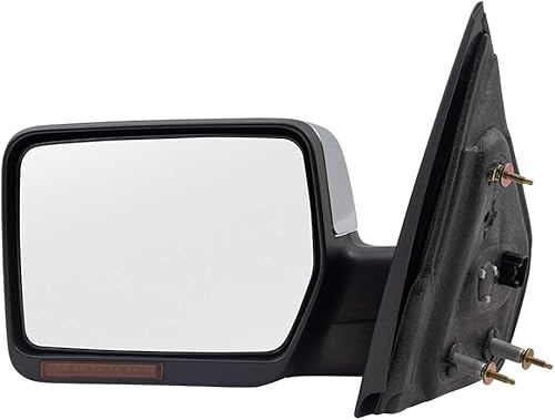 Brock Espejo de repuesto cromado para el lado del conductor con calor, señal, memoria y plegado manual sin luz de charco o atenuación automática