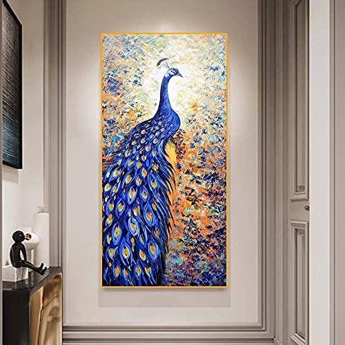 Cuadro de pavo real grande para decoración moderna de dormitorio y salones 3