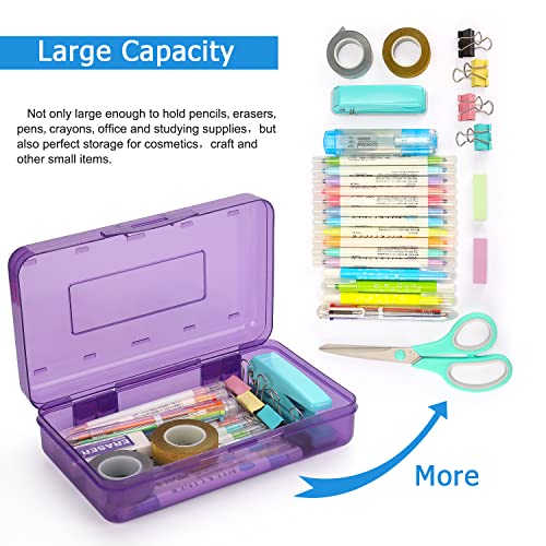 Image of Tamaki 1 Pack Plastic Pencil Box Large Capacity, Purple