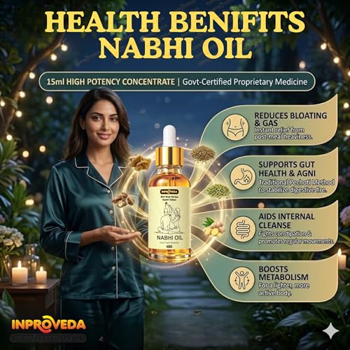 Image of Digestion-Detox & Joint-Nerve Pain Relief Nabhi Oil | Nabhi Oil for Ayurvedic Multi Benefit Belly Button Oil for Daily Wellness & Relaxation | नाभि तेल | Combo Pack of 30ml + 30ml=60ml