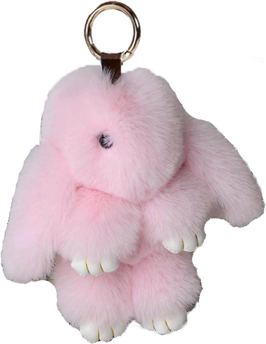 Bunny Keychain Cute Rex Rabbit Fur Keychain Car Handbag Keyring