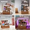 TESLYAR Wood Phone Docking Station with Drawer - Nightstand Organizer - Desk Organizer for Husband - Birthday Gifts for Men, Dad, Anniversary Idea, Key Holder Stand Watch & Accessories (Desert Beige)