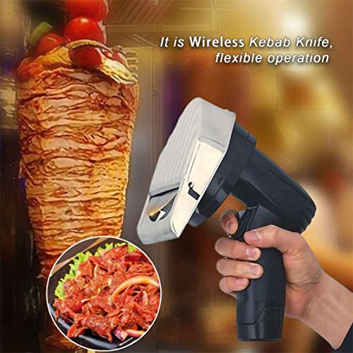 Portable Electric Carving Knives Kebab Meat Slicers, Shawarma Meat Cutter, 80W Turkish Kebab Slicer Gyro Cutter, 304 Stainless Steel, for Commercial Home Use,RedCorded (Blackcordless) - Image 8