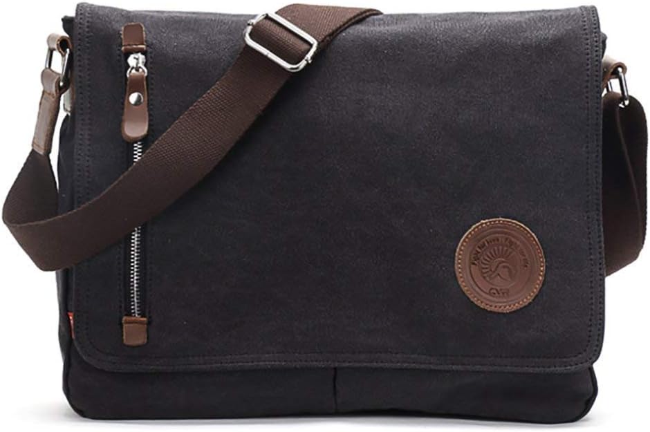 Unisex Messenger Bag Casual Canvas Bag Shoulder Sling Bag Satchel Messenger Bag for Men Work Office 13-15.6 inch Laptop Bag