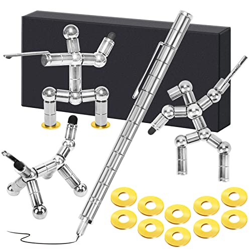 Magnetischer Kugelschreiber, Magnetstift Fidget Pen zum Stressabbau kugelschreiber Stylus Stift als kreative Valentinstag, Vatertag, Geburtstag Geschenke für Papa, Männer, Jungen, Frauen (Silber) Cover