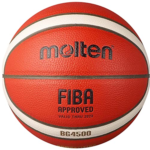 Image of Molten BG4500 Basketball, Indoor, FIBA Approved, Official WBBL Game Ball, Premium Composite Leather, Size 6, Orange /Ivory, Suitable for Boys Age 12, 13, 14 and Girls Age 14 & Adult