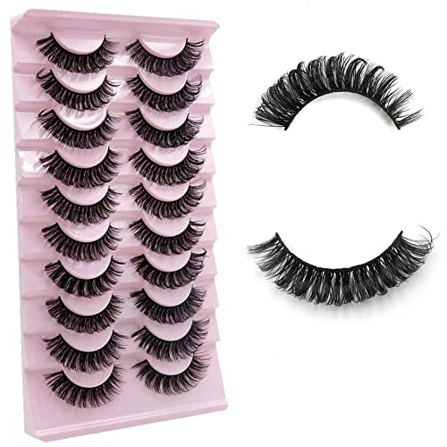 False Eyelashes Russian Strip Lashes Natural Fluffy Wispy D Curly 10 works Reusable Fake Eyelashes Faux Mink Lashes Thick Short Soft Eyes Lash(#3) - Image 2