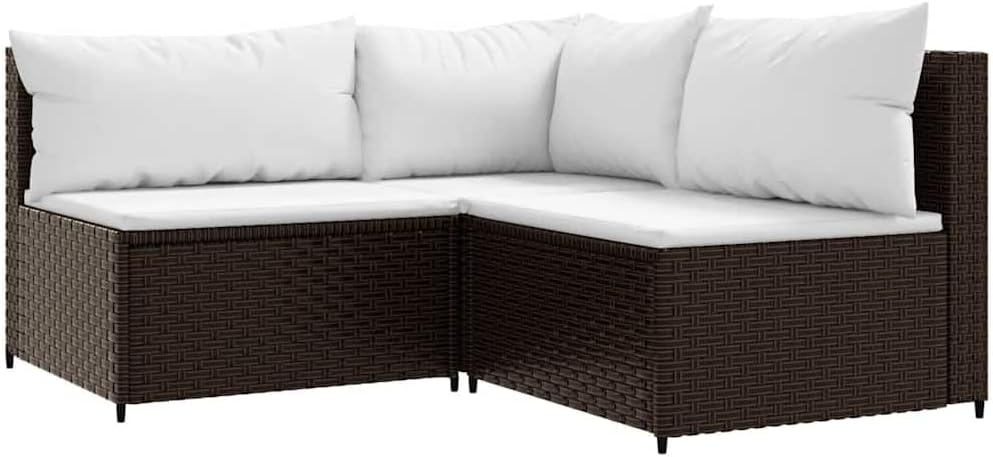 Patio Lounge Set Brown, Cream White, Outdoor Sofas, 319749