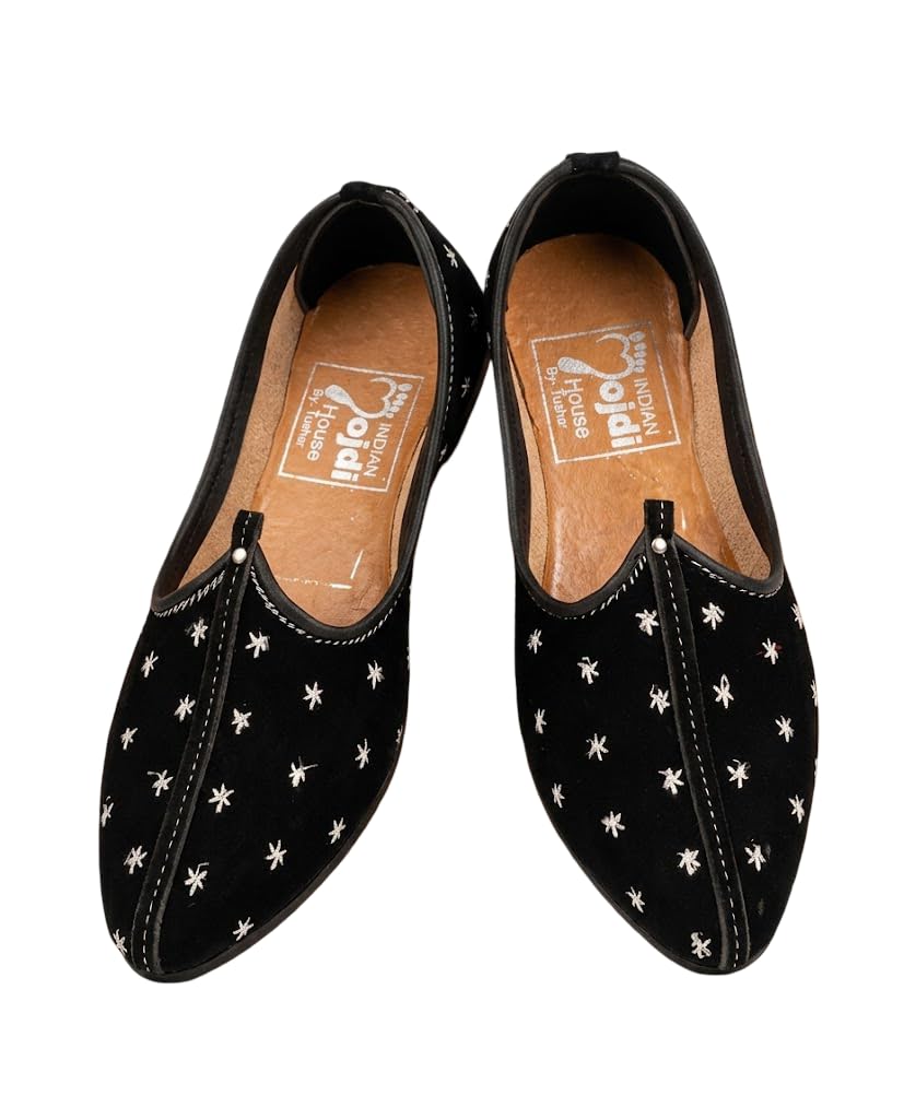 Men's Black Embroidered Ethnic Mojari Jutti | Synthetic Leather Traditional Nagra Shoes for Wedding, Festive & Ethnic Wear-picture-41