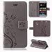 Produktbild betterfon | Flower Case Handytasche Schutzhülle Blumen Klapptasche Handyhülle Handy Schale für ZTE Blade V7 lite Grau