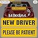 New Driver Magnet for Car Sign – 2-Pack (New Driver & Please Be Patient) – Large 12” x 3” x 0.1” Reflective Magnets for Student or Rookie Learner Drivers – Removable & Reusable