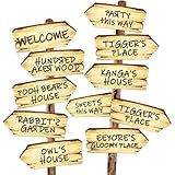 Baby Shower Decorations - 11PCS Classic Winnie Bear Arrow Party Signs, Double-Sided Birthday and Oh Baby Party Décor