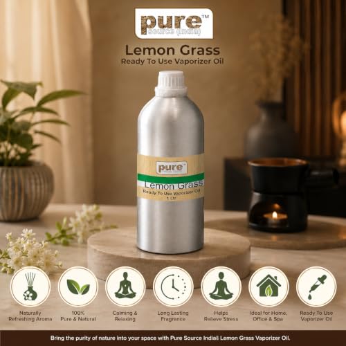 Image of Pure Source India Lemon Grass Fragrances Vaporizer Oil, 1 L Refill