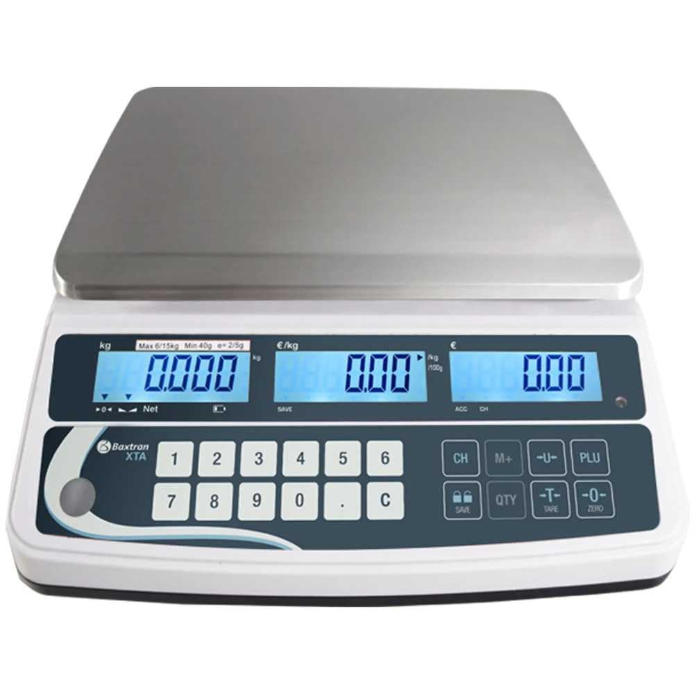 MBH - Balanza Comercial con TPV Profesional hasta 30 kg para Hostelería, Frutería, Carnicería y Panadería. Báscula con Peso-Precio-Importe y RS232 (283x318x110 mm)