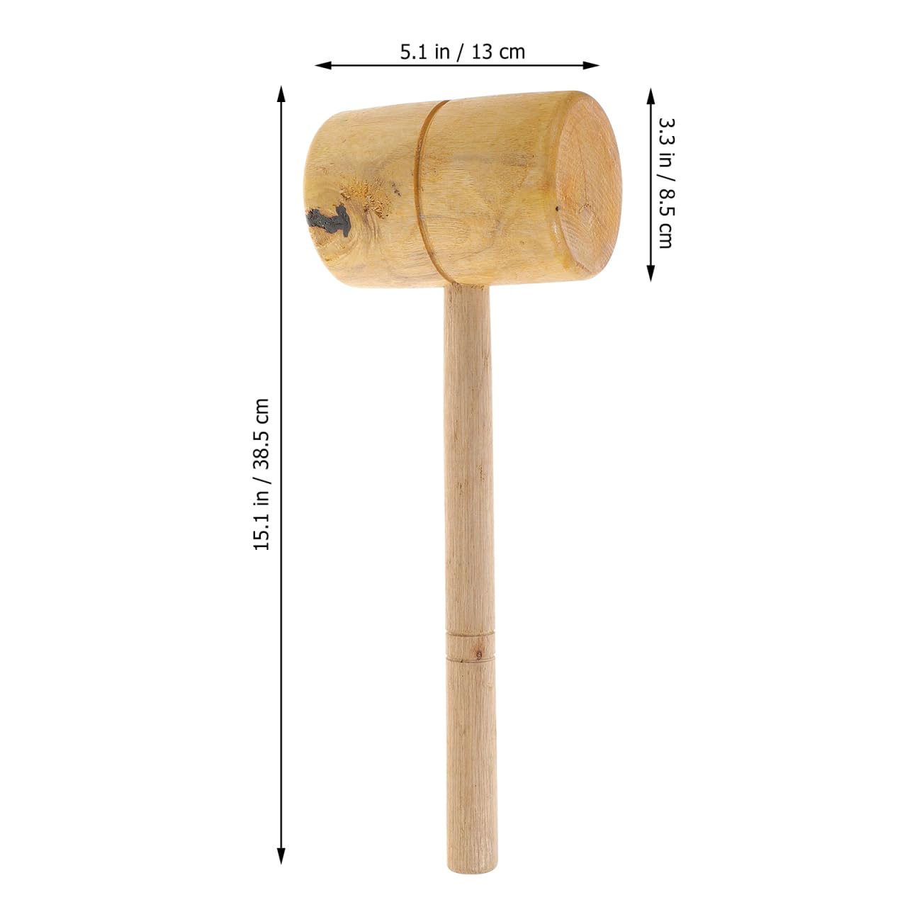 Tofficu Wood Mallet Hammer 15.16 Inch Carpenter Mallet with Smooth Handle for Precision Woodworking and DIY Hand Tools - Image 2
