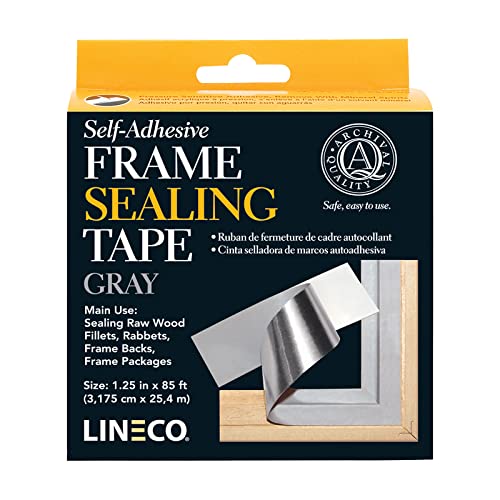 Lineco, Archival Self-Adhesive Frame Sealing Tape, Acid-Free, Non-yellowing Tape for Sealing Frame Backing, DIY, Gray, 1.25 Inch x 85 Feet, Pack of 1 by Lineco - Image 8