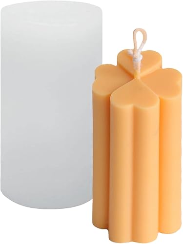 TOPYS Moldes para velas del día de San Patricio, moldes de vela de silicona 3D, molde en forma de trébol de cuatro hojas, molde de fondant de diseño