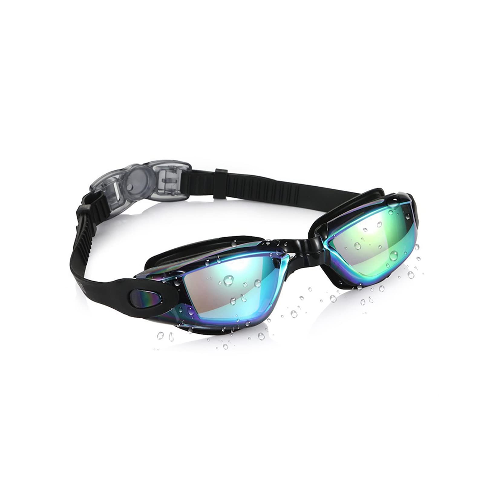 Schwimmbrille, verstellbar, Anti-Beschlag, Anti-Auslaufen, UV-Schutz, weiches Silikon, Nasenbrücke, Schwimmbrille