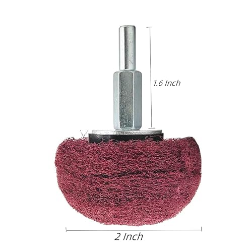 5Pcs Non Woven Abrasive Buffing Wheels Polishing Wheel Drill Attachment Set, 2 Inch Scouring Pads Abrasive Mushroom Wheel Polishing Wheel With 1/4" Shank For Polishing Scrubbing And Cleaning Surface #TOP3