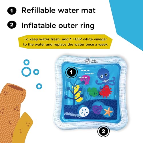 Image of Baby Einstein Octopus Water Play Mat - Safety Fill Line, Tummy Time Activity & Sensory Toy for Babies Newborn and up, Blue