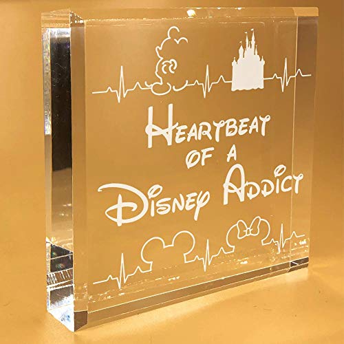 Disney Heartbeat Gifts | For Women | Mickey Mouse | Men | Minnie | Her | Adults | Desk Plate | Christmas | Paperweight | Keepsake