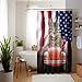 GABSHAIM Funny Bernese Mountain Dog Drive a Car Shower Curtain US Flag Background Bath Curtains Patriotic Theme Shower Curtain Waterproof Fabtic Bathroom Decor 72x72 Inch Style 2