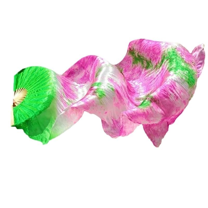 Abanico de baile de seda para danza del vientre con degradado tie-dye moderno 2 piezas