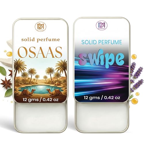 Image of Dr.Mashur Solid Perfume |Osaas&Swipe Alcohol Free Wax Perfume Balm, Long Lasting | Pocket Tin 12g, Pack Of 2| Non Greasy Smooth Glide, Travel Friendly Men And Women