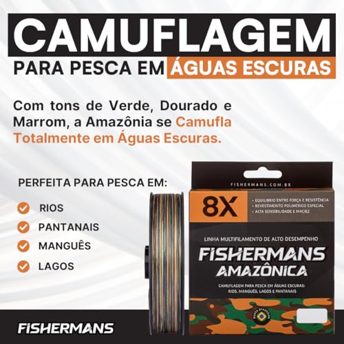Linha De Pesca Multifilamento Fishermans 8 Fios (Marrom, 60 libras - 300 Metros)