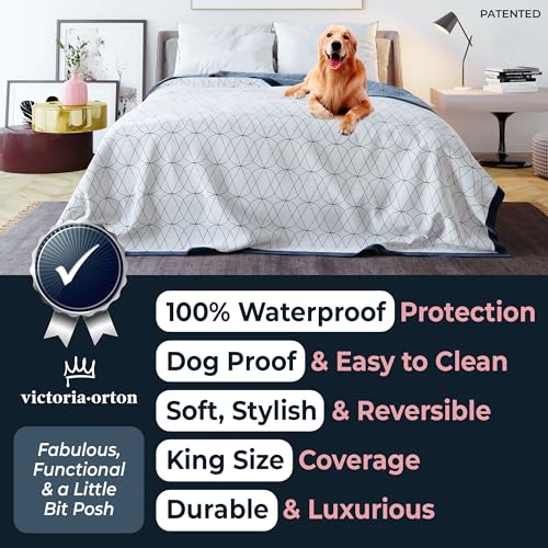 King-Size-Waterproof-Blanket-108x90-Inches-Washable-King-Bed-Cover-Leakproof-Pet-Blanket-for-King-Size-Bed-Protection-Durable-Waterproof-Dog-Blanket-for-Sofa-Bed-Blue-White - Cucciolini Doodles King-Size-Waterproof-Blanket-108x90-Inches-Washable-King-Bed-Cover-Leakproof-Pet-Blanket-for-King-Size-Bed-Protection-Durable-Waterproof-Dog-Blanket-for-Sofa-Bed-Blue-White