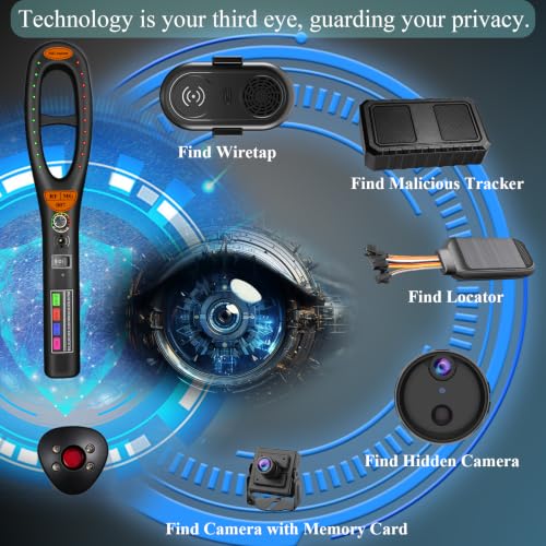 KAXYUYA Hidden Camera Detector RF Bug Detector Camera Finder GPS Tracker Listening Device Detector Personal Privacy Protection Device for Car, Hotel, Meeting, Travel — view 5