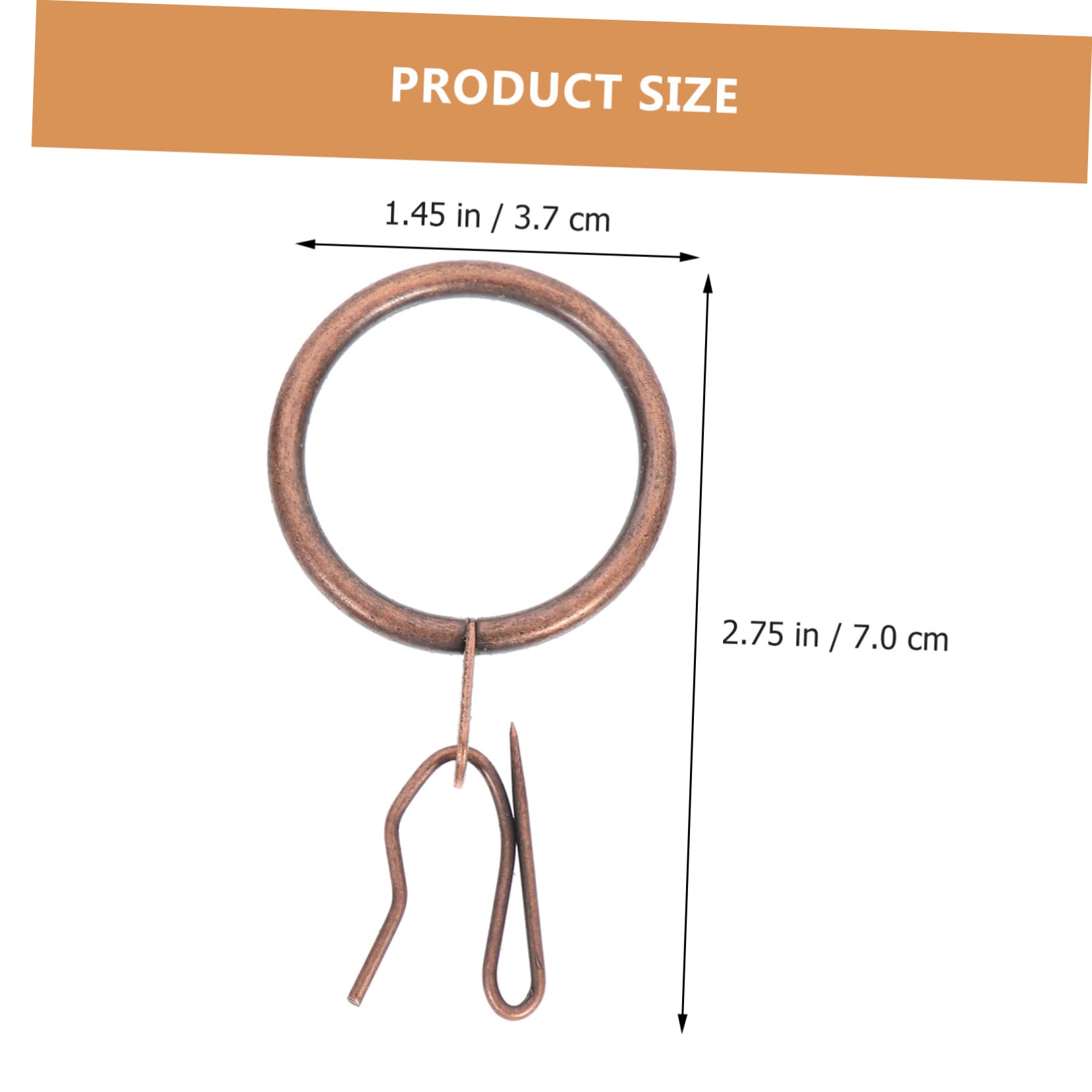 HOLIDYOYO 40Sets Iron Curtain Rings with Hooks Easy Install Shower Curtain Accessories for Pleated Style Curtains Classic Finish for Home Decor