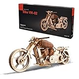 UGEARS Moto en Bois à Construire – Kit de Bricolage – Miniature Mécanisée Fonctionnante – Moteur à Elastique et Grande Roue Arrière – Idée Cadeau pour Motards (Moto VM 02)