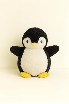 Plush Penguin Stuffed Animal, Black and White, Soft Cuddly Toy with Yellow Feet 20 cm