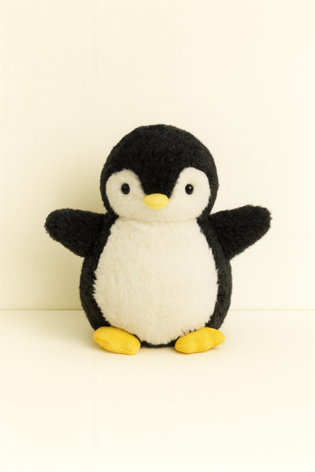 Plush Fur Penguin Stuffed Animal, Black and White, Soft Cuddly Toy with Yellow Beak and Feet - 30 cm_ST-image-33