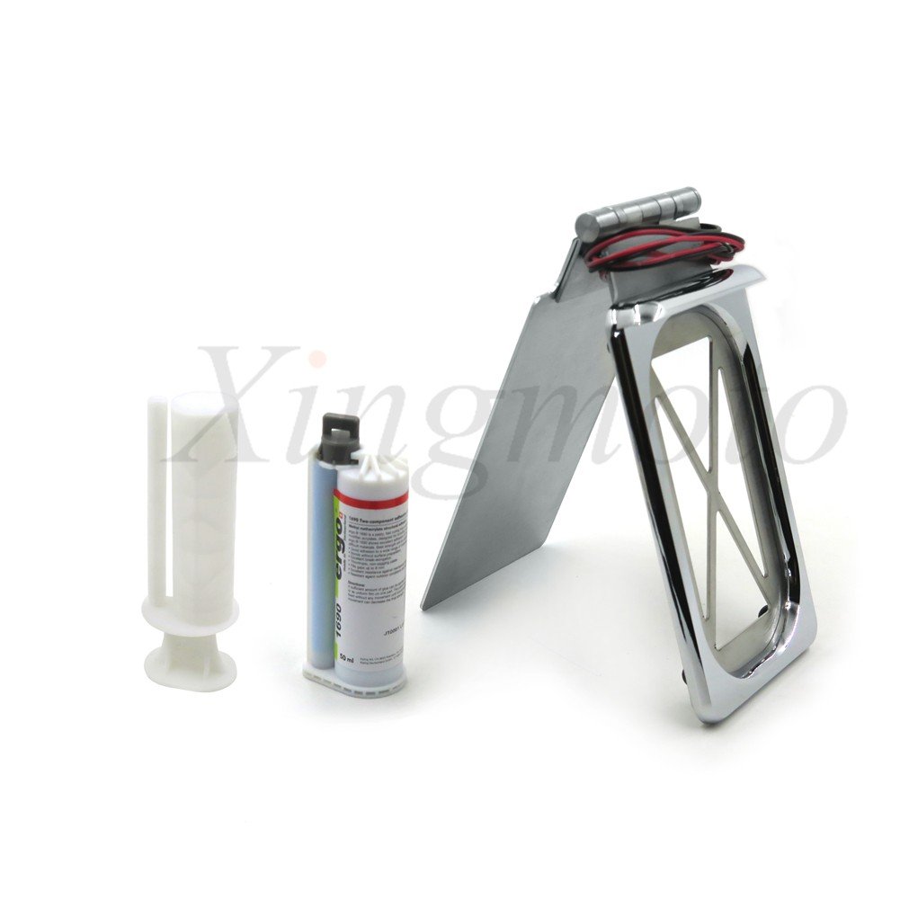 Soporte de placa de matrícula plegable LED para todo tipo de turismos con bolsa rígida de ABS cromada