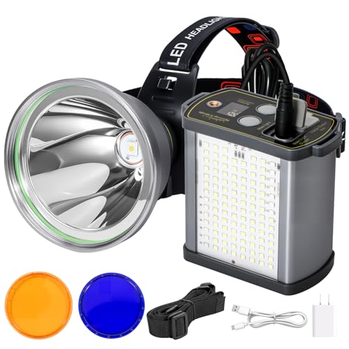 Linterna frontal LED 40W impermeable con carcasa de aluminio y 20000 mAh