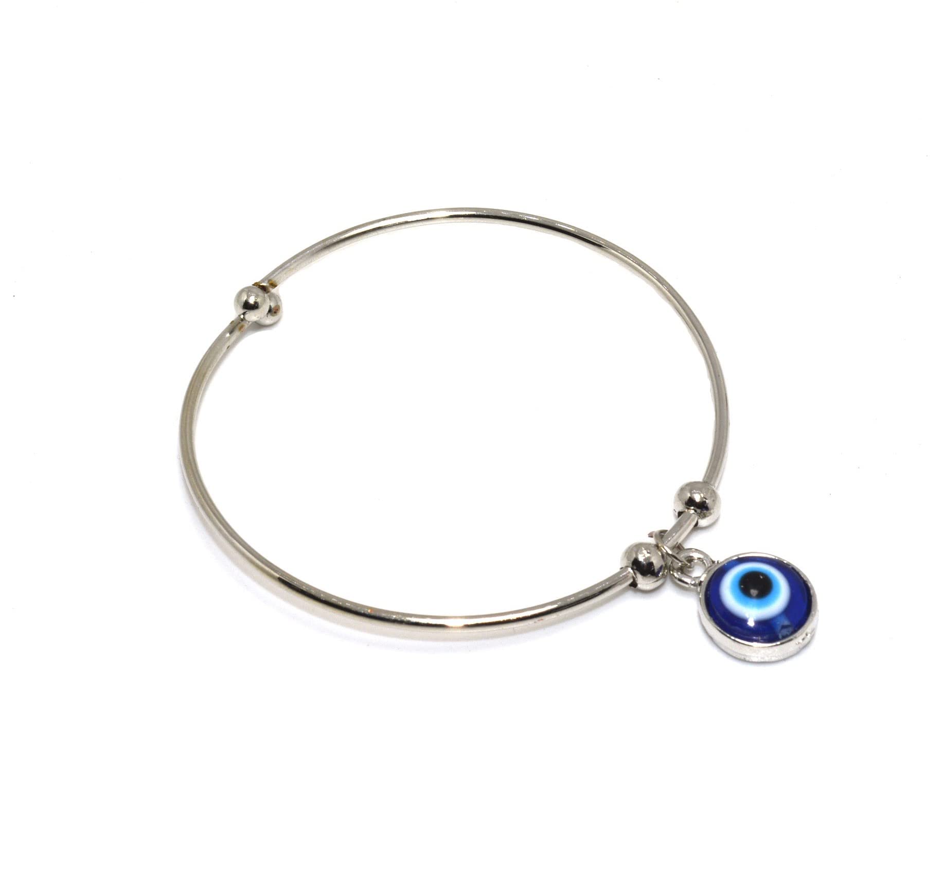 Frolics India Evil Eye Hanging Minimal Kada Style Adjustable Bracelet For Girls And Women (Silver) (B0BY2TCY19) Amazon Price History, Amazon Price Tracker