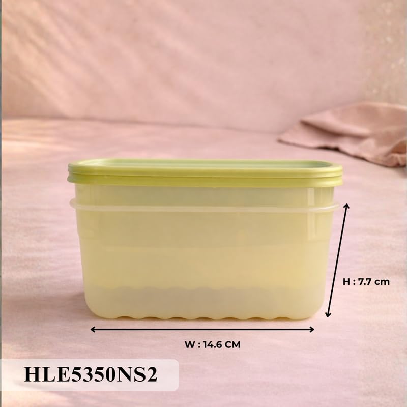 Image of LocknLock Fresh Block 1.3L Food Storage Containers (Pack of 2) | Airtight Fridge Storage Box with Air Vent System | BPA-Free Vegetable, Fruit & Grocery Storage Container