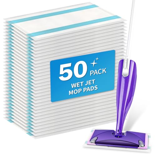 50 Pack Disposable Wet Jet Pads for Swiffer WetJet Mop