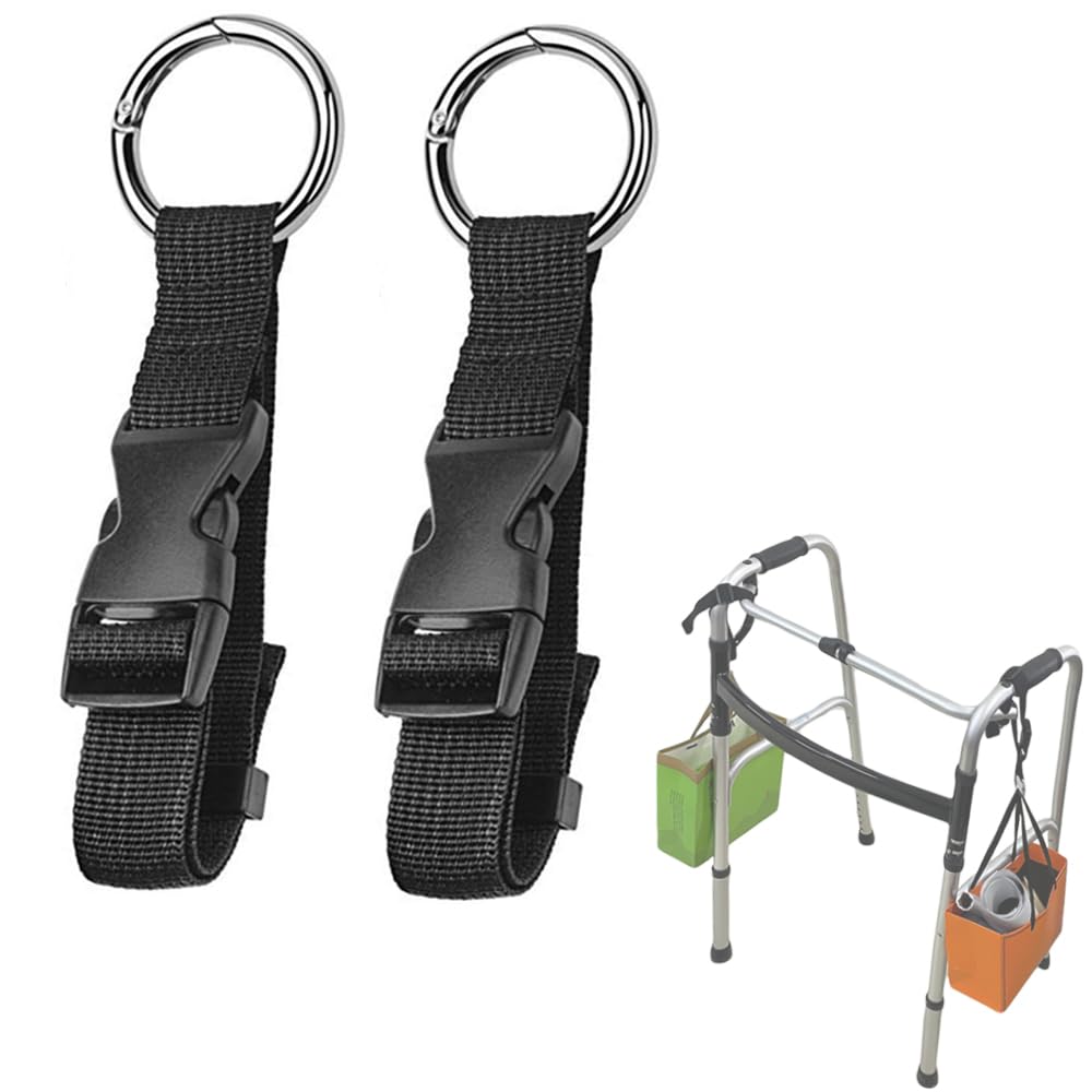 Walker Organizers Hook Accessories for Strollers Rollators Wheel Chair Crutch for Elderly, Disabled, Easy to Carry,2Pcs