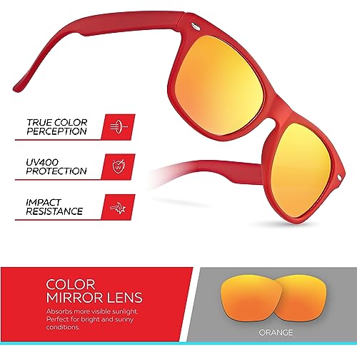 Image of Retro Rewind Kids Sunglasses for Boys Girls Age 3-12 - Shatterproof UV400 Toddler Children Sun Glasses