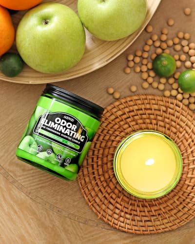 Image of AOOVOO Green Apple Odor Eliminating Candle - 9 oz Soy Candles for Home