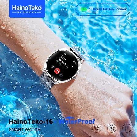 HainoTeko-16 Amoled Ekran Waterproof 3 Kordonlu Akıllı Saat Gümüş Premium Set - Görsel 7
