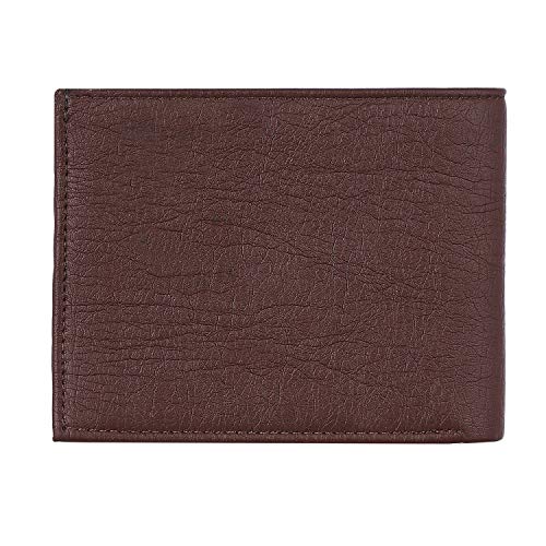 Image of KARA Brown Men's Faux Leather Wallet - Bifold Wallet for Men with De-Attachable Card Holder Sleeves