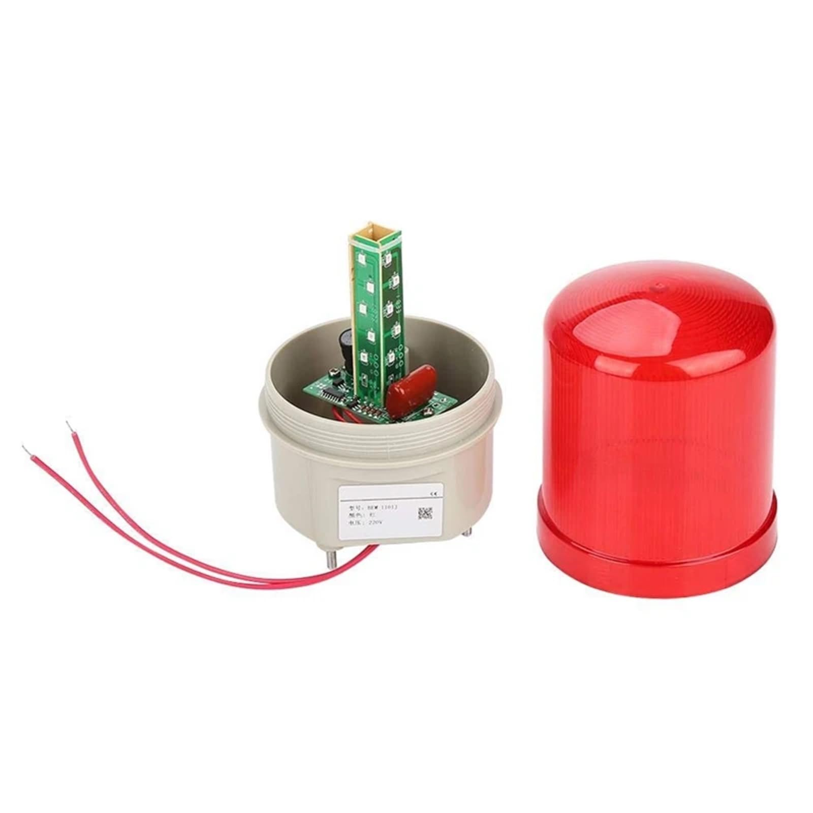 1 szt. LED Revolving Flash lampa obrotowa stroboskopowa syrena beacon beeper ostrzeżenie dźwiękowe sygnał alarmowy (12 V)