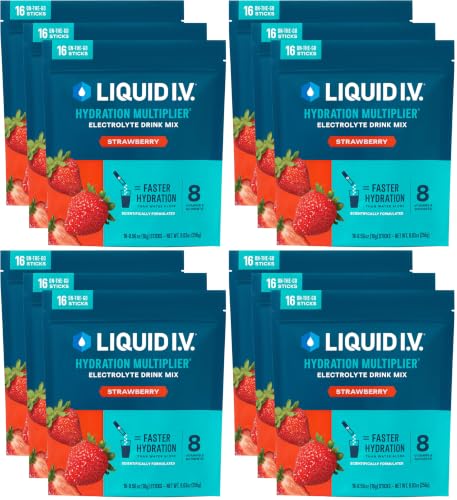 Image of Liquid I.V. Hydration Electrolytes, Strawberry, 48 Count (Pack of 4)