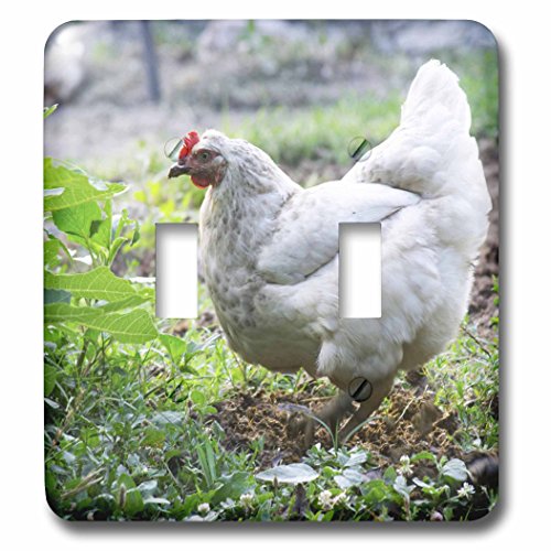 Interrupteur double à bascule Poule 3dRose pour décoration murale
